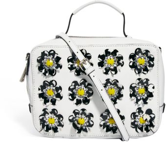 Asos Leather Across Body Bag with Flower Embellishment - Lyst