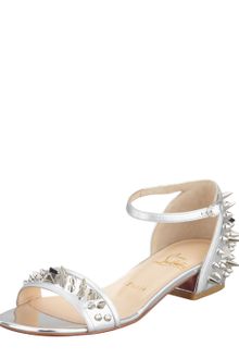 Christian Louboutin Druide Metallic Spiked Flat Sandals - Lyst