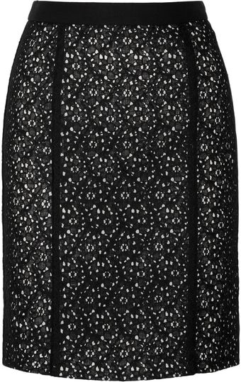 DKNY Stretchlace Pencil Skirt - Lyst