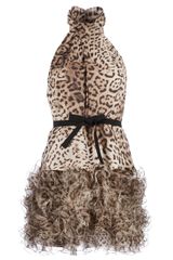 Giambattista Valli Ruffled Leopard Print Dress