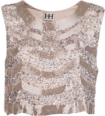 Haute Hippie Embellished Crop Tank - Lyst
