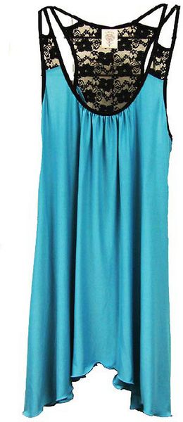 In Bloom By Jonquil Solid Knit Chemise with Lace Accents - Lyst