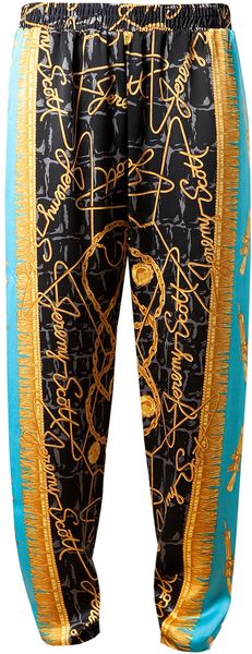 Jeremy Scott Scarf Printed Silk Trousers - Lyst