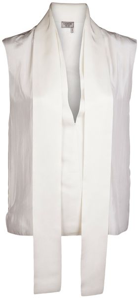 Lanvin Sleeveless Tie Front Blouse - Lyst