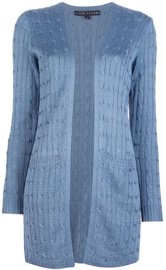 Ralph Lauren Black Label Cable Knit Cardigan - Lyst