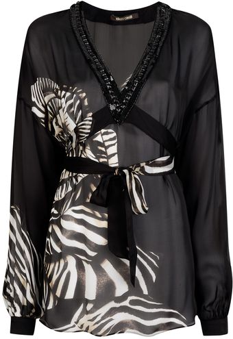 Roberto Cavalli Zebra Print Blouse - Lyst