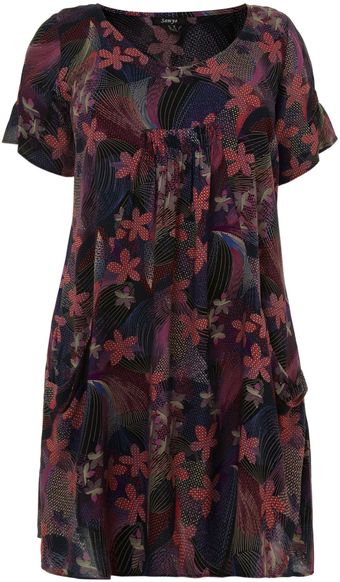 Samya Flower Print Long Dress - Lyst