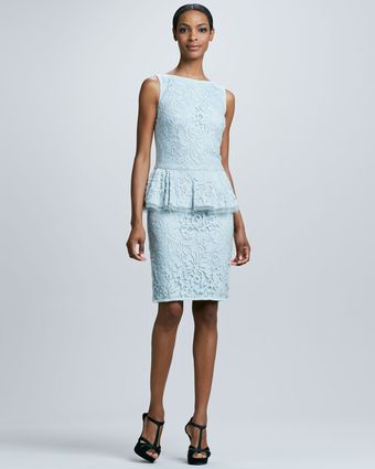 Tadashi Shoji Lace Peplum Cocktail Dress - Lyst