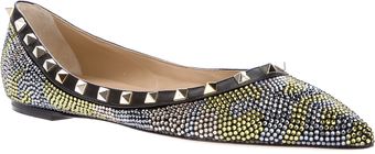 Valentino Embellished Flat Pump - Lyst