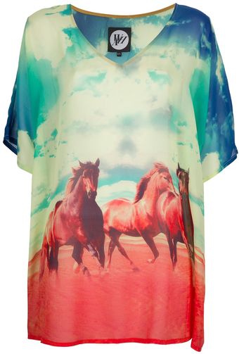We Are Handsome Mustang Horses Print Tshirt - Lyst
