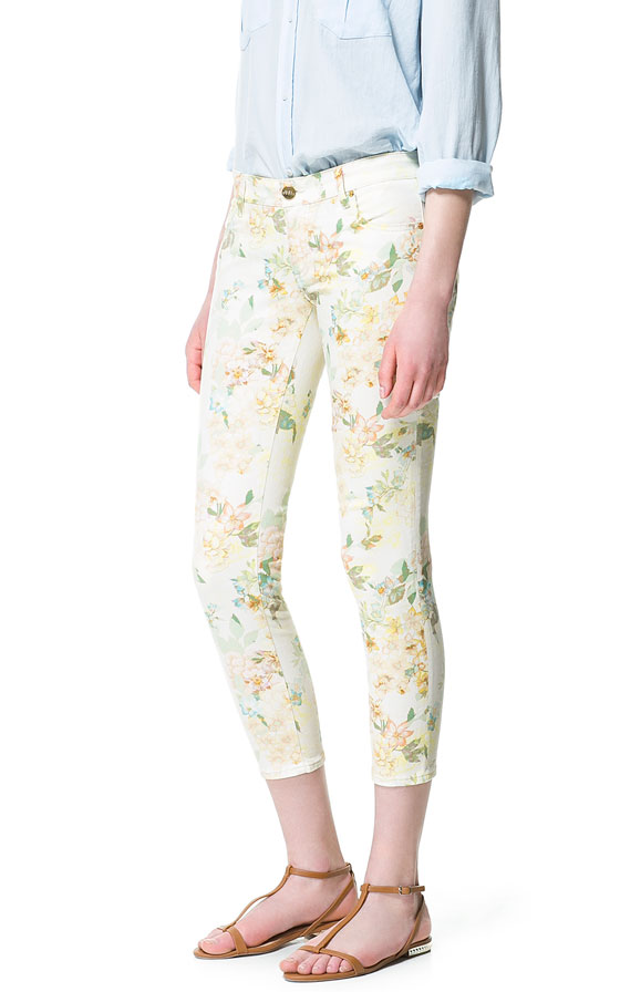 zara yellow sequin pants