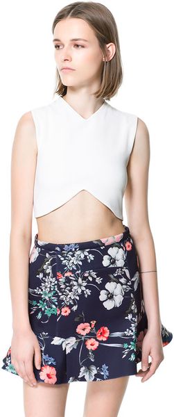 Zara Studio Cropped Sleeveless Top - Lyst