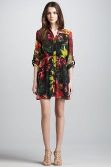 Alice + Olivia Edena Printed Shirtdress - Lyst