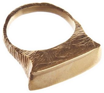Alicia Marilyn Designs Textured Rectangle Ring - Lyst