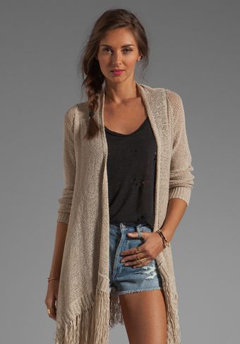 BCBGMAXAZRIA Long Sleeve Wrap in Natural - Lyst