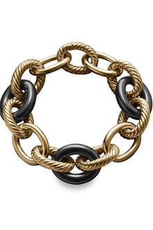 David Yurman 18k Gold Ceramic Chain Link Bracelet - Lyst