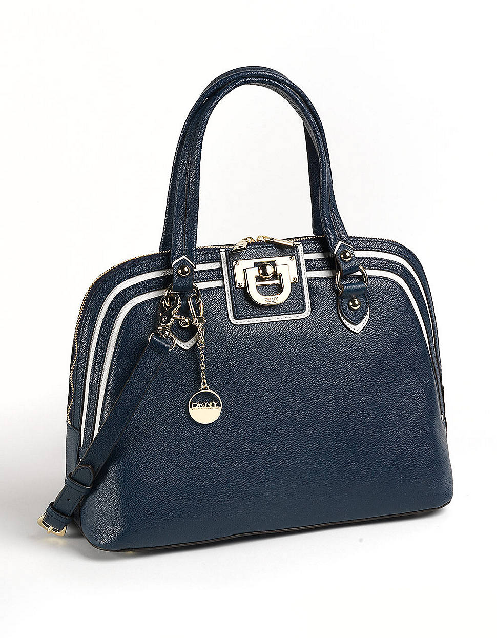 Dkny Heritage Vintage Leather Round Satchel Bag in Blue Lyst