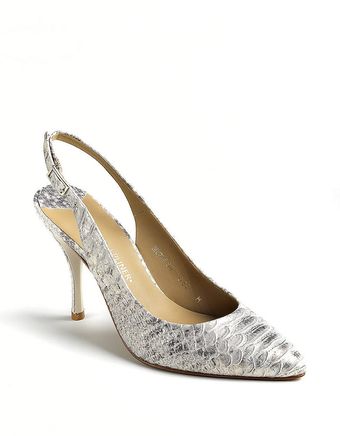 Donald J Pliner Bright Metallic Snakeskin Leather Pumps - Lyst