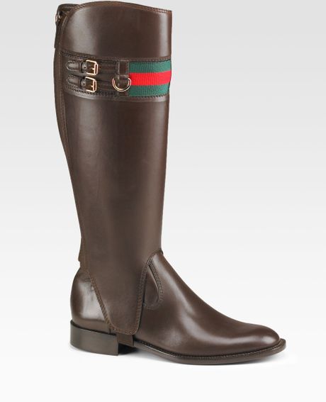 Gucci Tall Short Heritage Riding Boots in Brown (cocoa) | Lyst