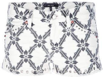 Isabel Marant Gabisse Patterned Denim Shorts - Lyst