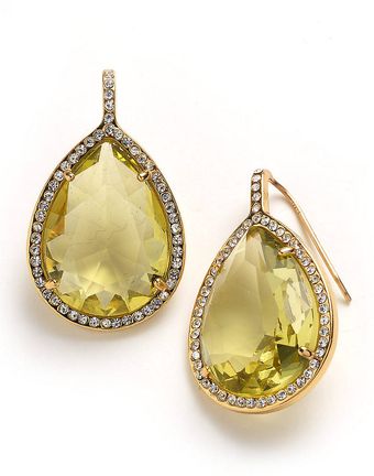 Juicy Couture Pave Drop Earrings - Lyst