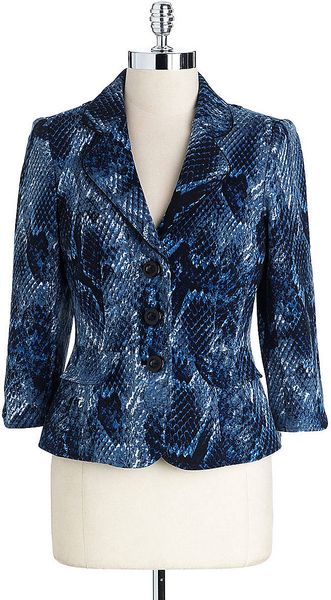 Kay Unger Snakeskin Print Jacket - Lyst