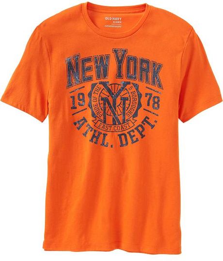 Old Navy New York Varsity Tees in Orange for Men (vermillion) - Lyst