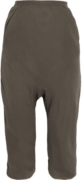 Rick Owens Cropped Silk Crepe Pants - Lyst