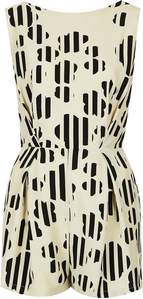 Topshop Floral Print Laceback Playsuit - Lyst
