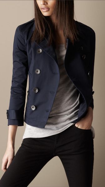 Burberry Brit Short Inverted Pleat Trench Coat - Lyst