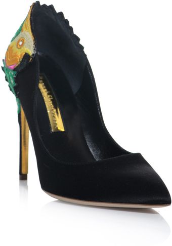 Rupert Sanderson Parrot Embroidered Satin Shoes - Lyst
