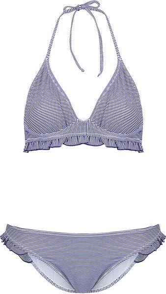 Topshop Navy Stripe Triangle Bikini - Lyst