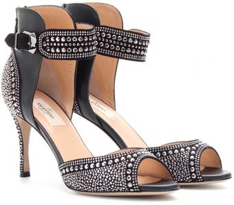 Valentino Glam Stud Embellished Peeptoe Pumps - Lyst