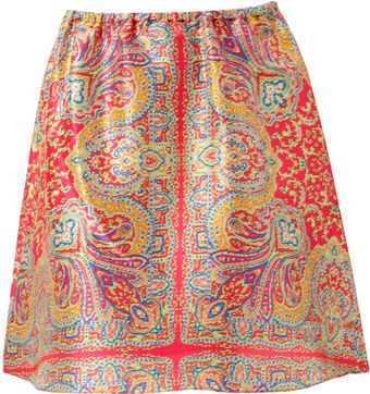 Carven Paisley Printed Silk Skirt - Lyst