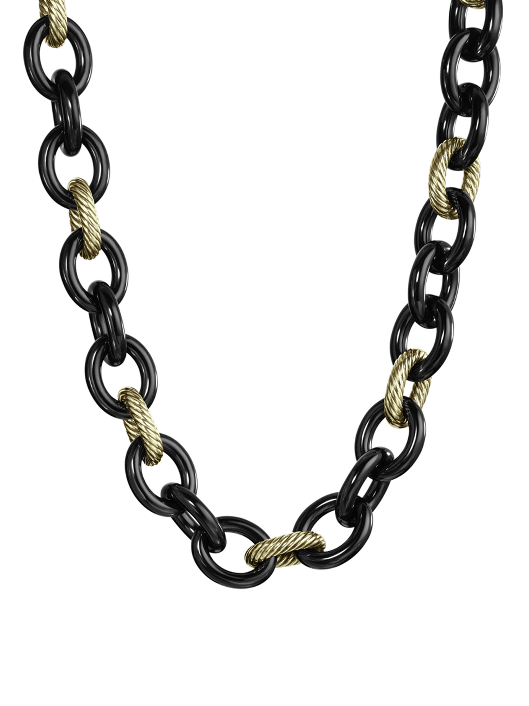 David Yurman 18k Gold Ceramic Chain Link Necklace in Gold for Men