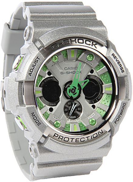 g shock grey and green
