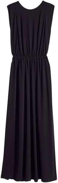 H&M Long Dress with A Vneck Back - Lyst