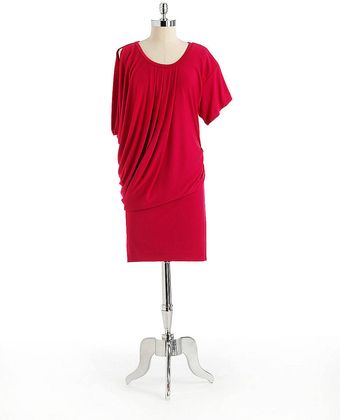 Nicole Miller One Sleeve Draped Dress - Lyst