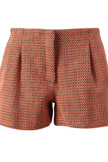 Proenza Schouler Woven Cotton and Leather Shorts - Lyst