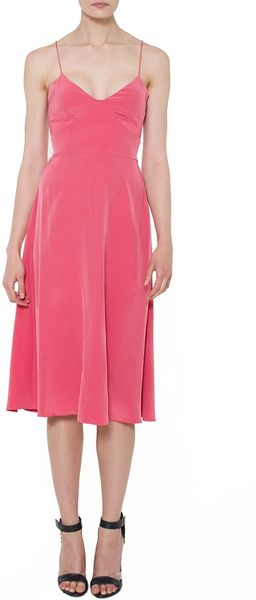 Tibi Solid Silk Strappy Dress - Lyst