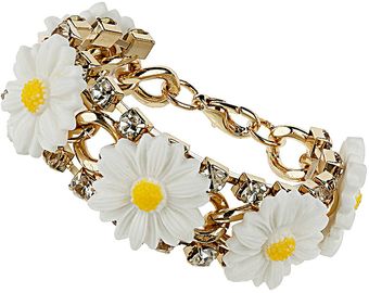 Topshop Daisy and Rhinestone Bracelet - Lyst