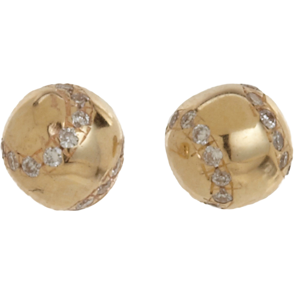 Bianca Pratt Diamond Tennis Ball Stud Earrings in Gold (yellow) Lyst