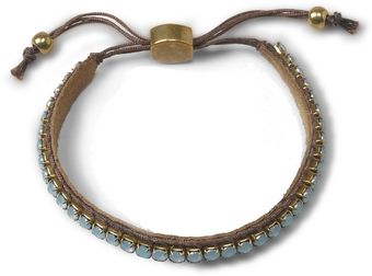 Brooks Brothers Suede and Rhinestone Bracelet - Lyst