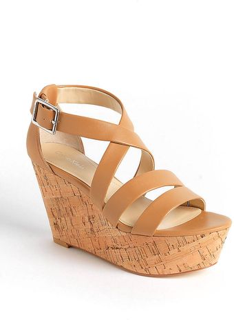 Calvin Klein Vonnie Leather Wedge Sandals - Lyst