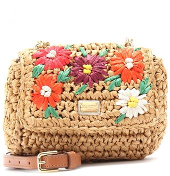 Dolce & Gabbana Kate Straw Shoulder Bag - Lyst