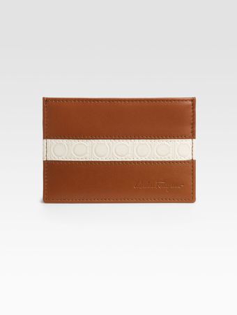 Ferragamo Twotone Credit Card Case - Lyst
