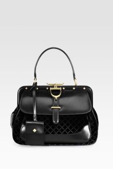 Gucci Lady Stirrup Medium Velvet Leather Top Handle Bag - Lyst