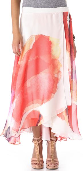 Haute Hippie Print Maxi Skirt - Lyst