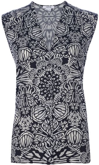 Helmut Lang Print Sleeveless Blouse - Lyst