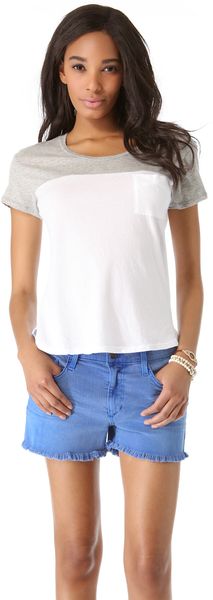 James Perse Colorblock Pocket Tee - Lyst